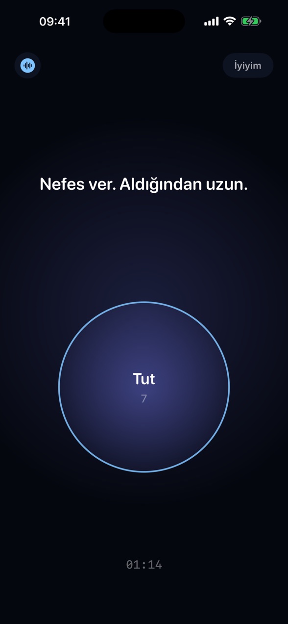 Panik anı desteği: rehberli nefes